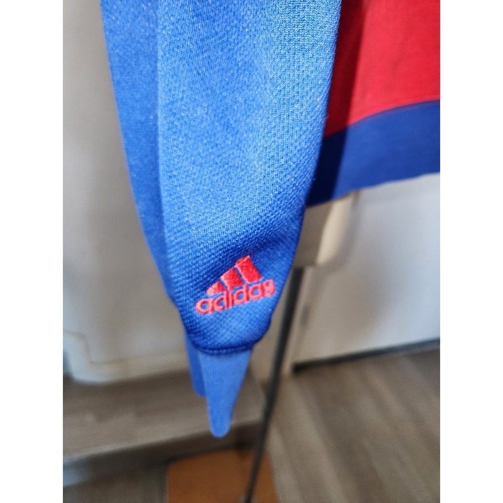 Adidas LA Clippers Courtside Full Zip Hoodie Red Royal Blue NBA Fleece Mens L - Picture 4 of 10